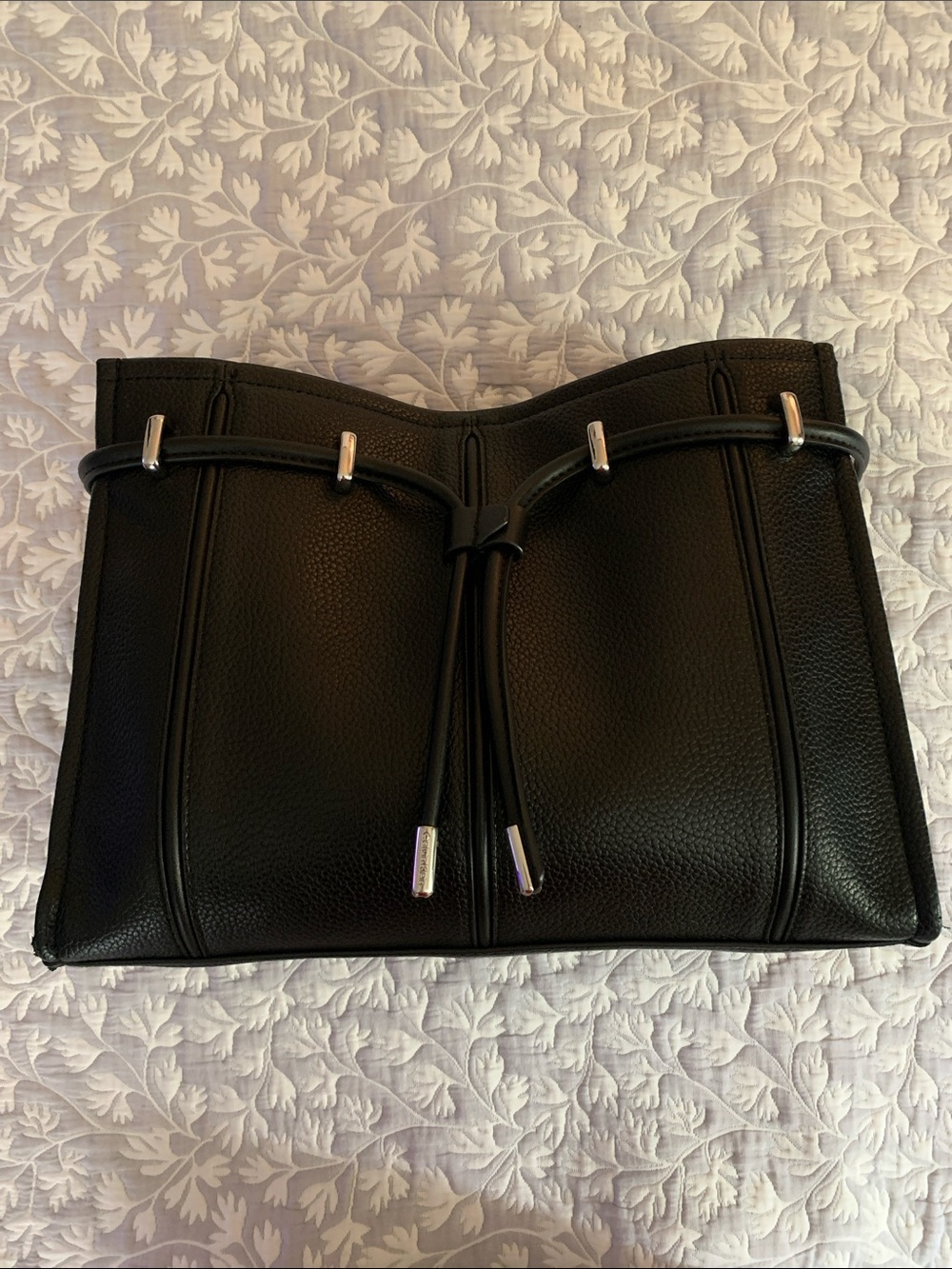 Black Calvin Klein Faux Leather Tote Bag